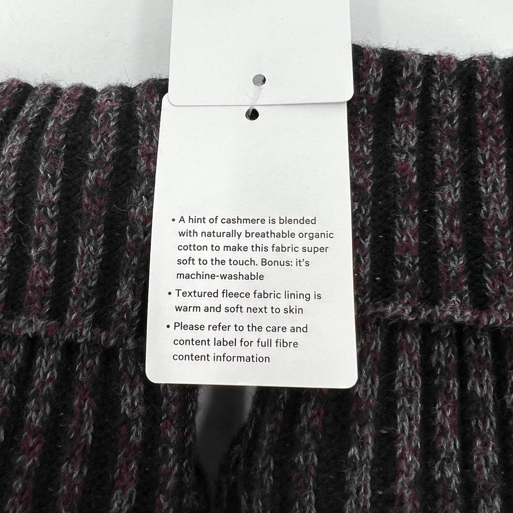 LULULEMON Textured Fleece Lined Mittens Womens XS Small XS/S Black NWT - Picture 7 of 8
